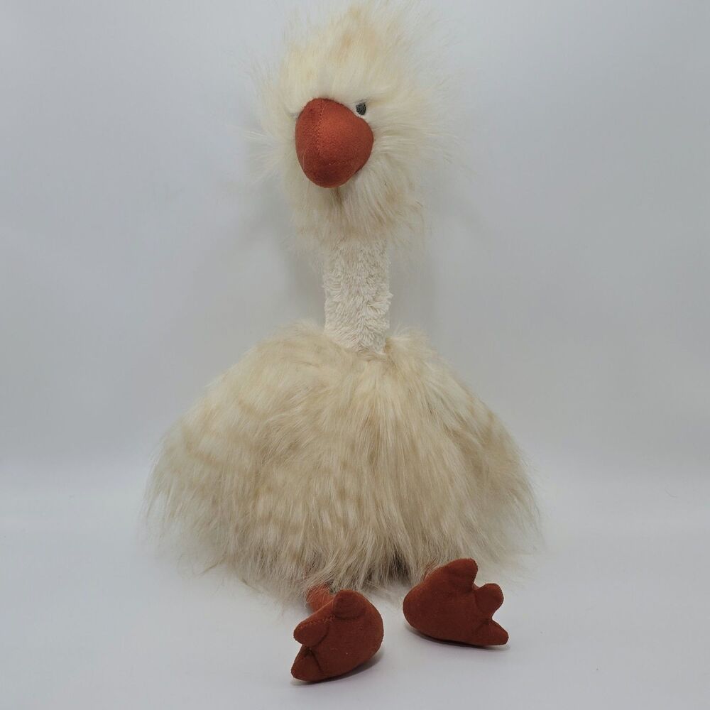 Jellycat Retired Gabby The Goose 16" Plush Stuffed Animal White Emu Ostrich